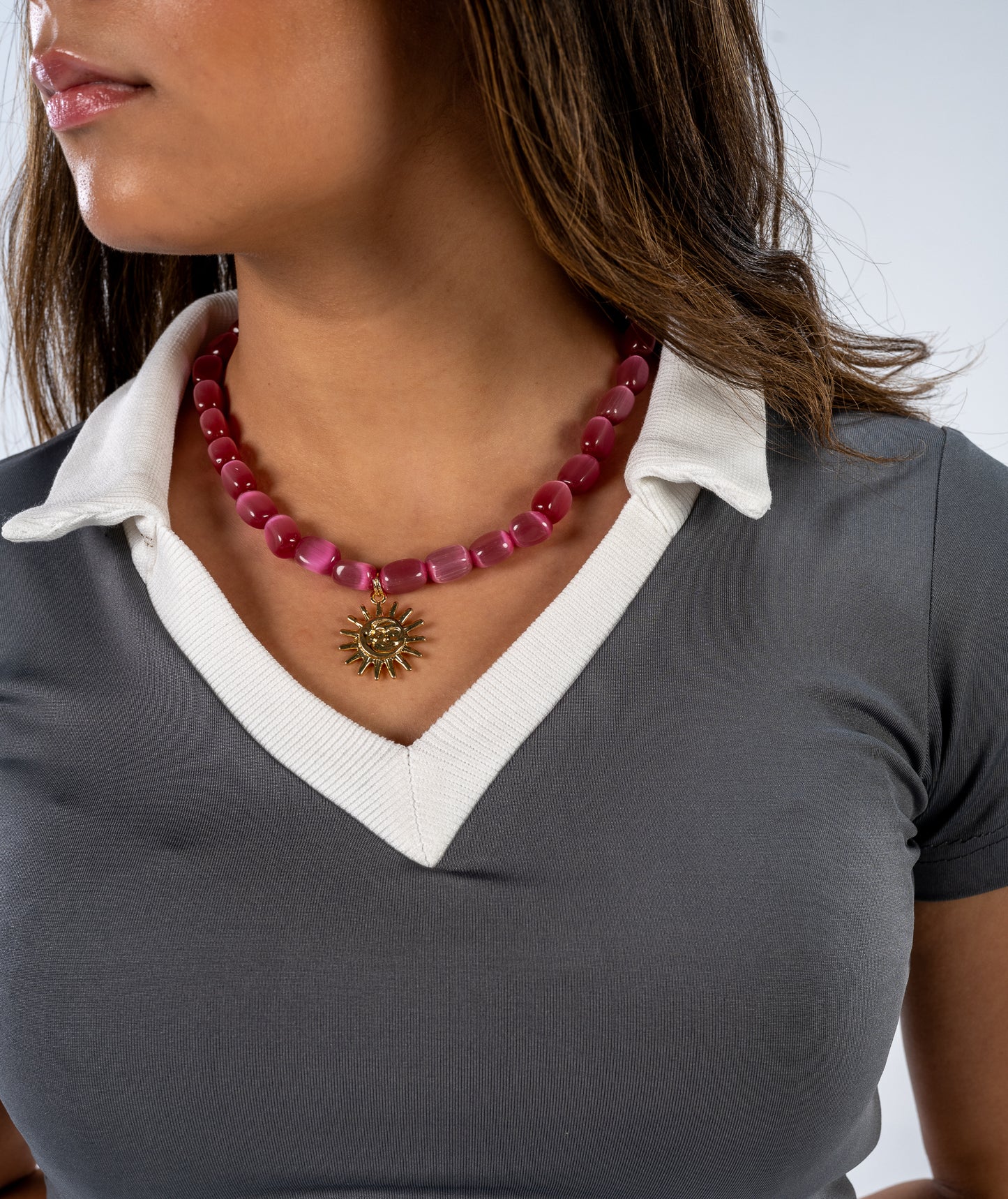 V-neck top - Grey