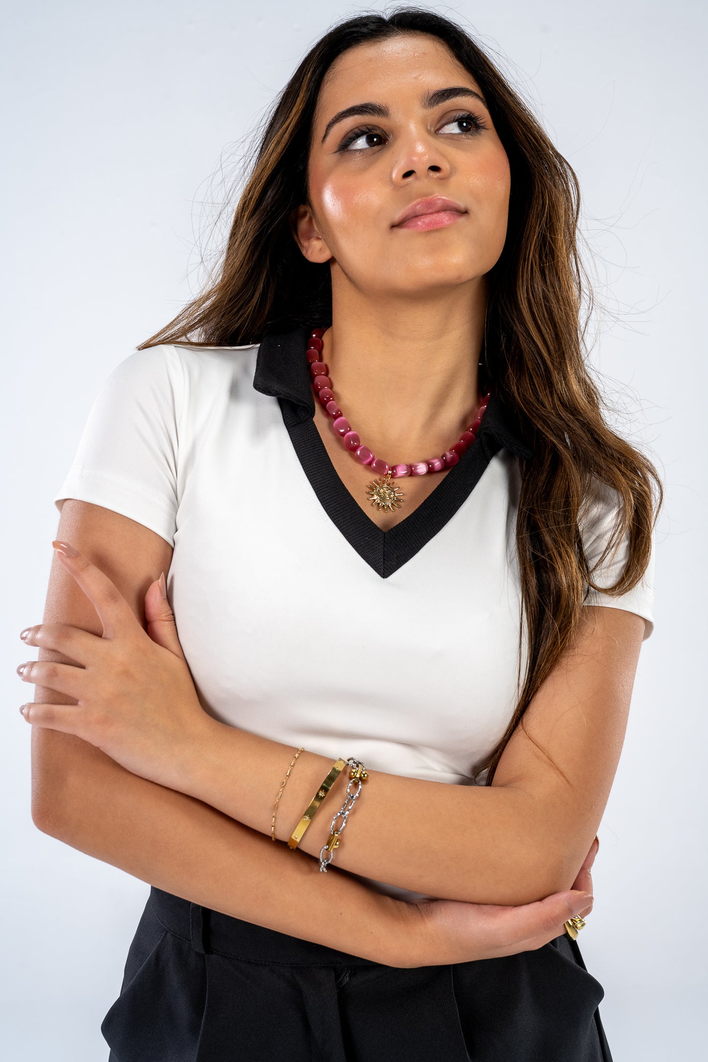V - neck top -White