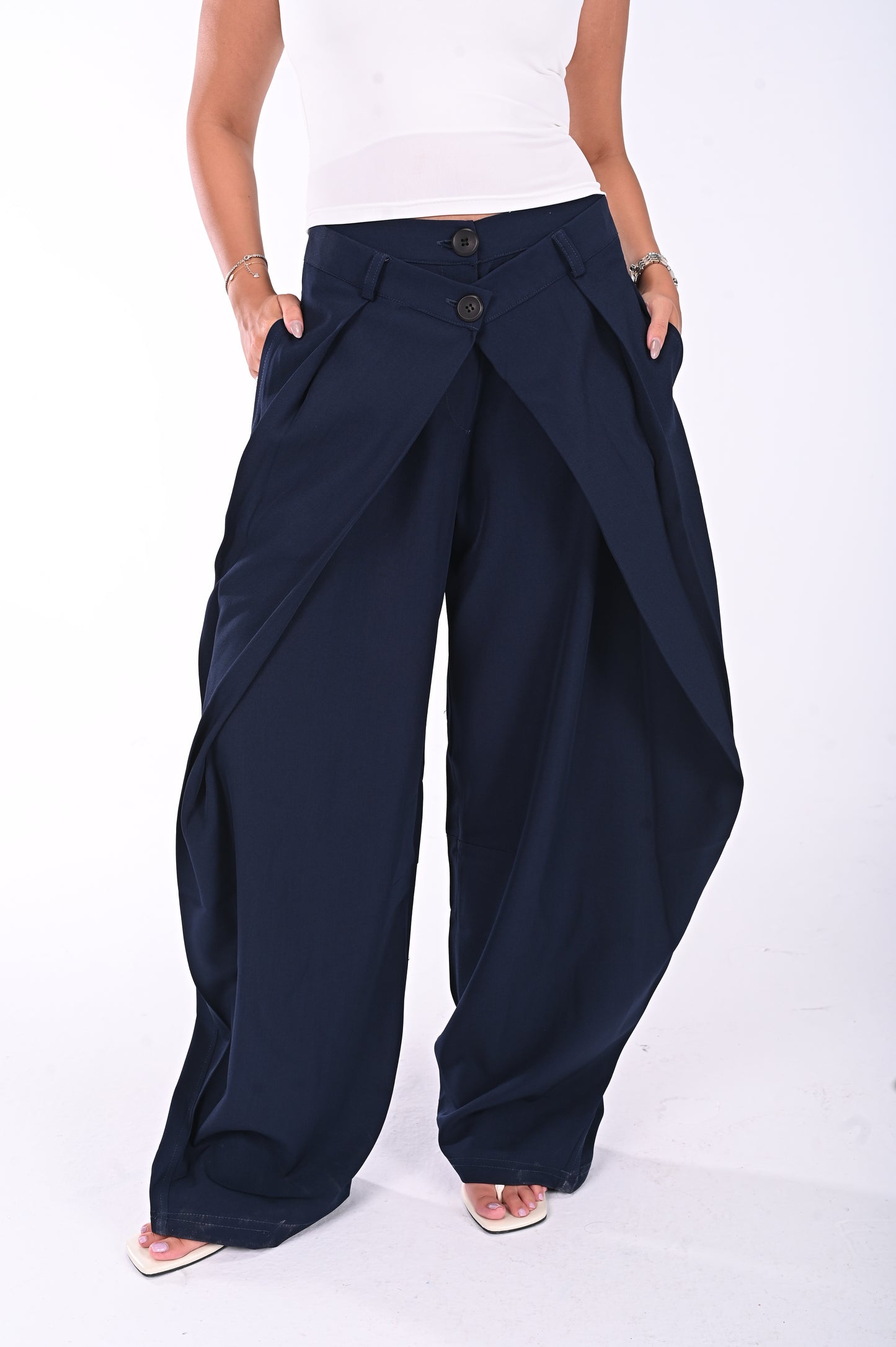 Double waist Wide-Leg Pants