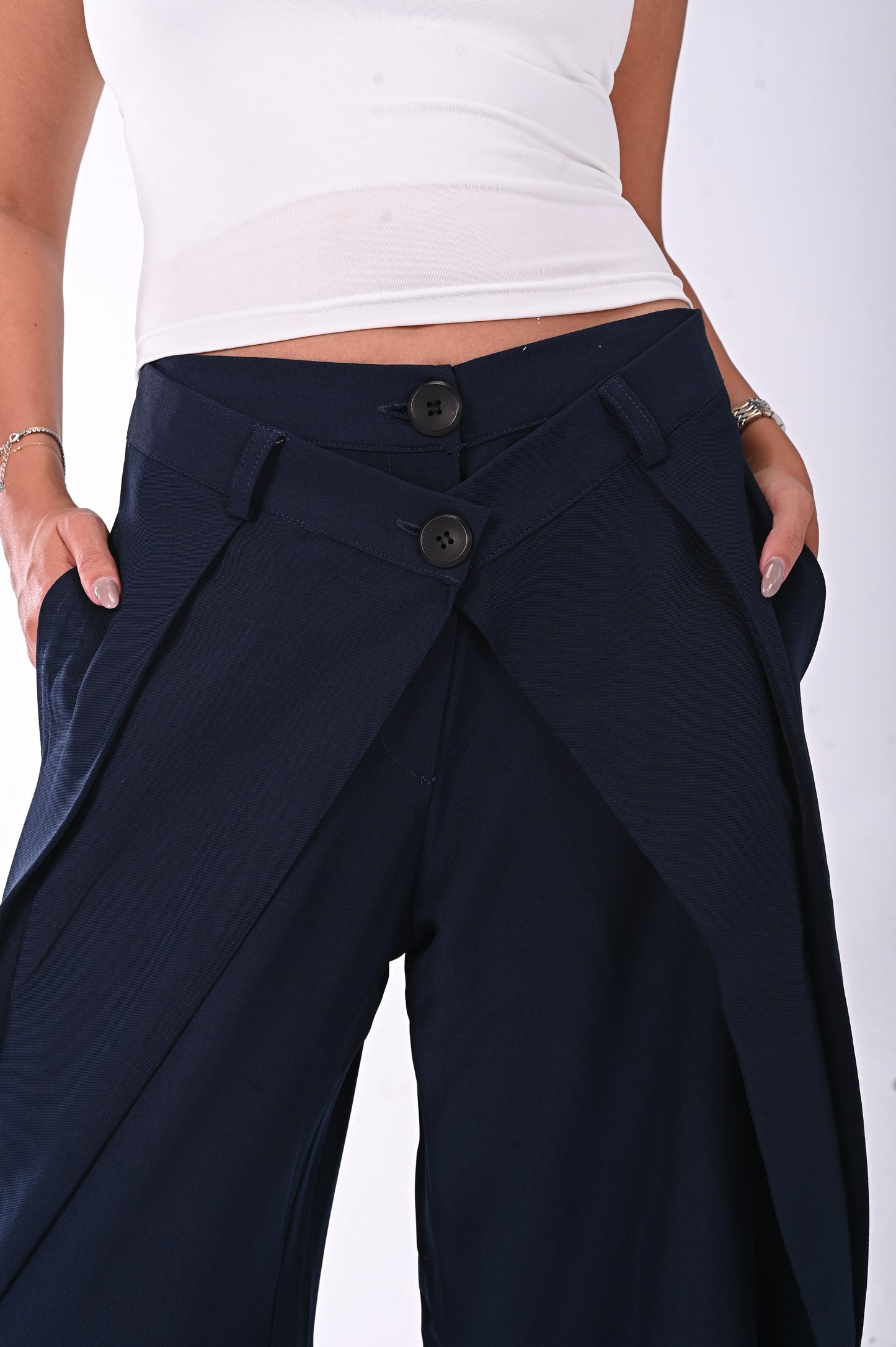 Double waist Wide-Leg Pants