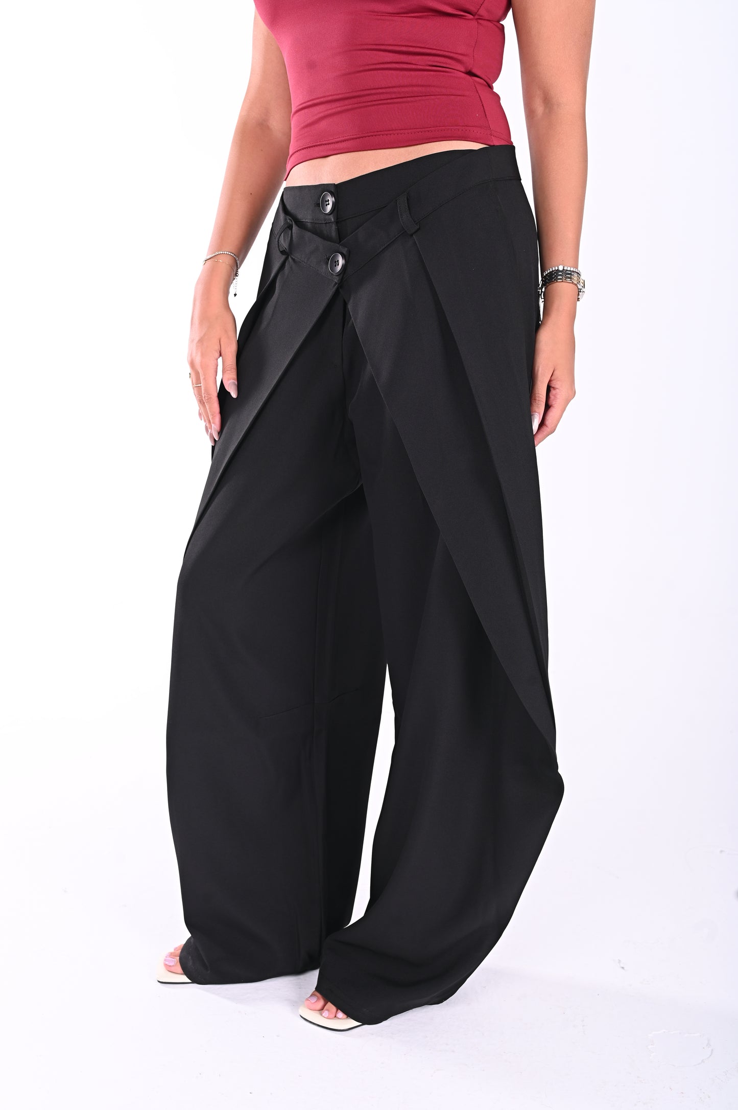 Double waist Wide-Leg Pants