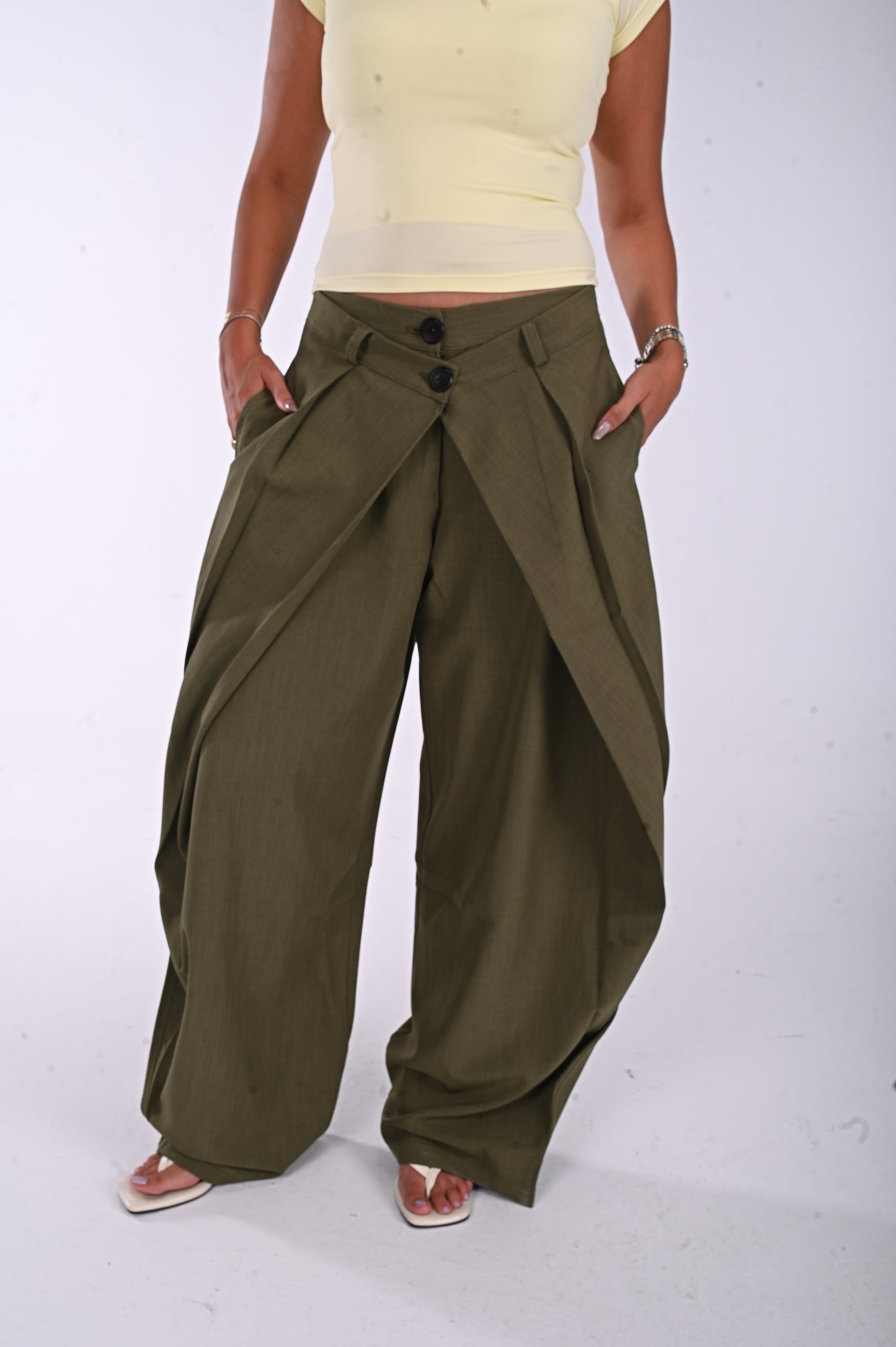 Double waist Wide-Leg Pants