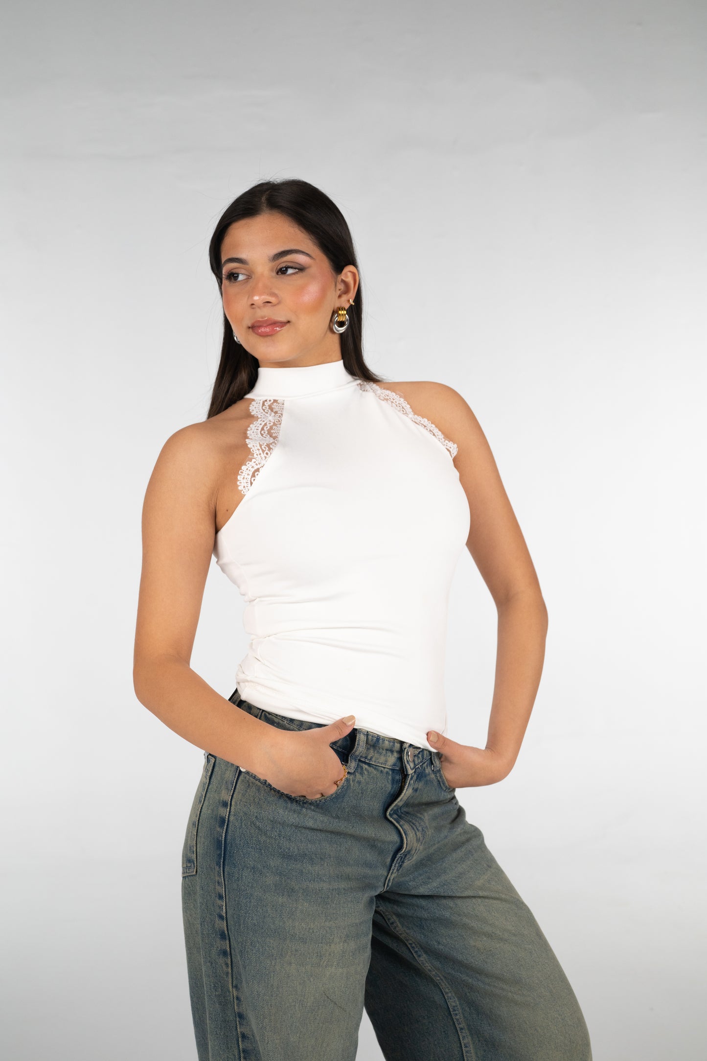 Halter lace top