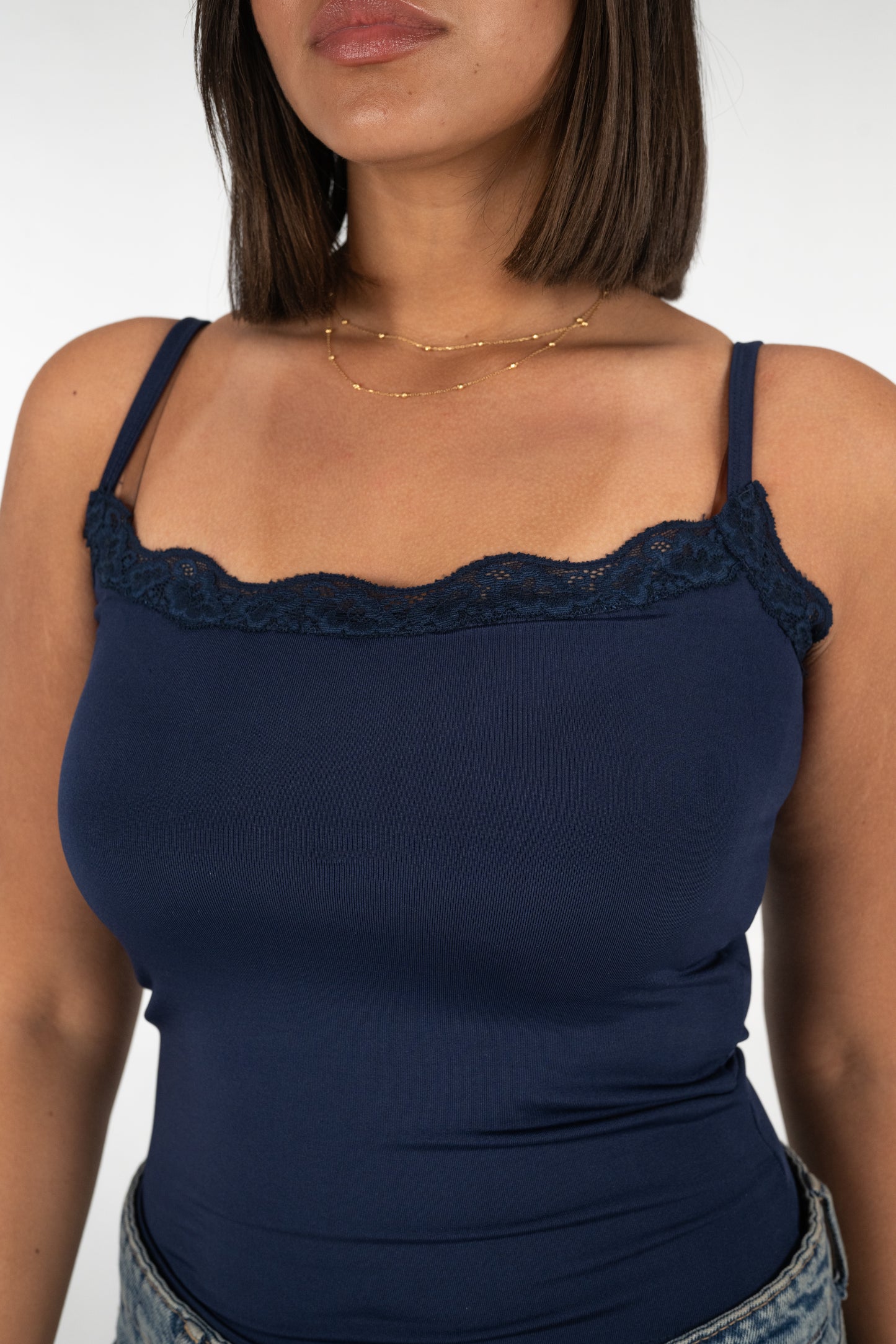 Lace basic strap top