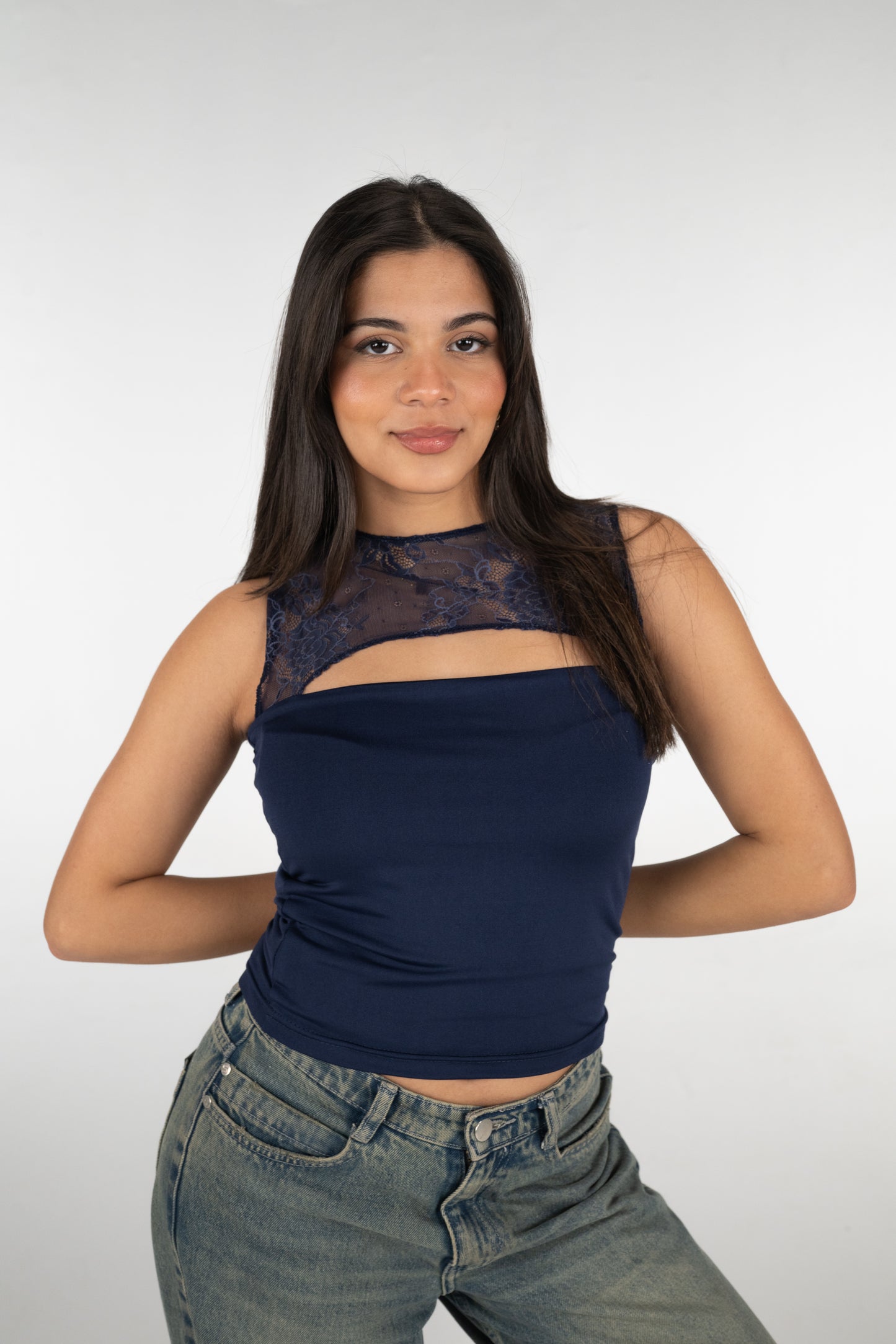 Lace cut top